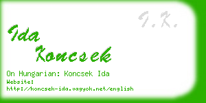 ida koncsek business card